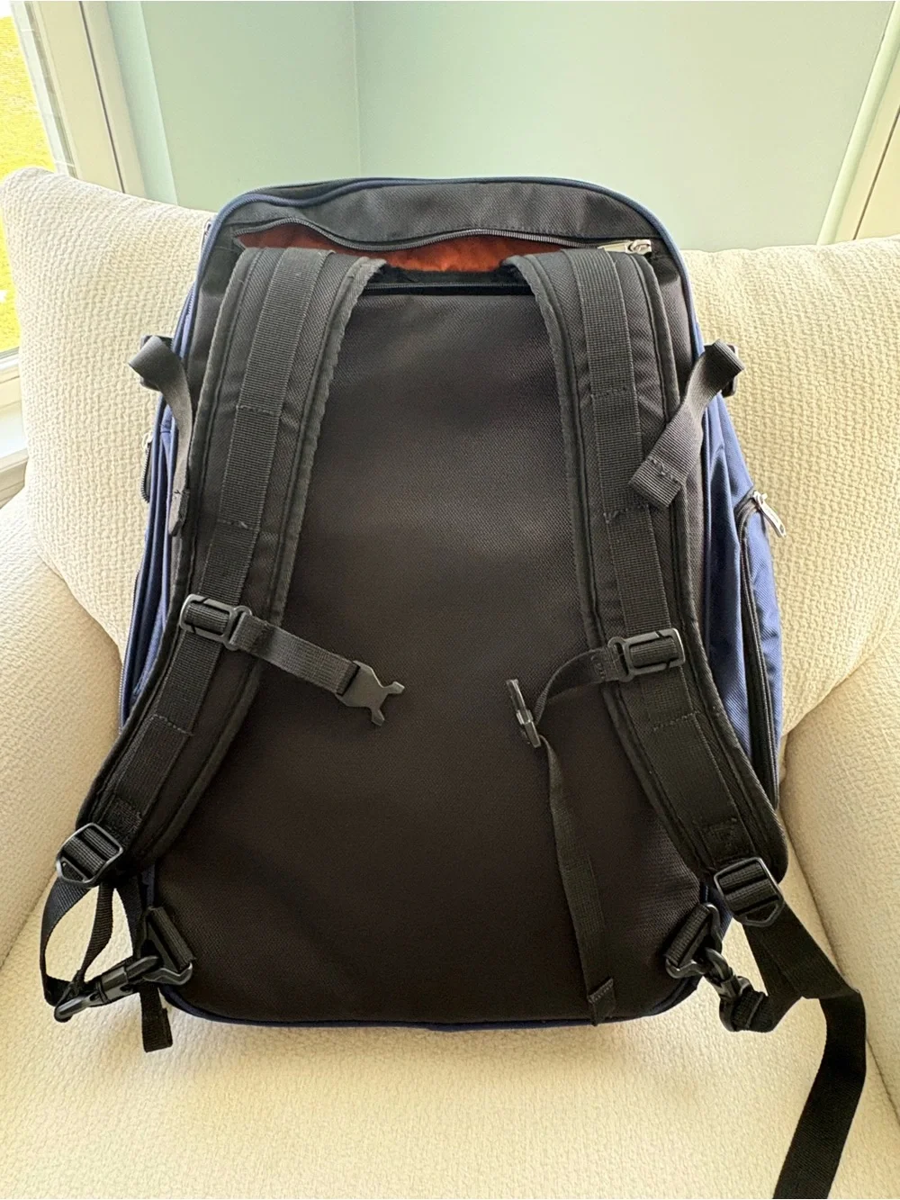 eBags Mother Lode Carry-On Travel Backpack Navy Blue Full Size